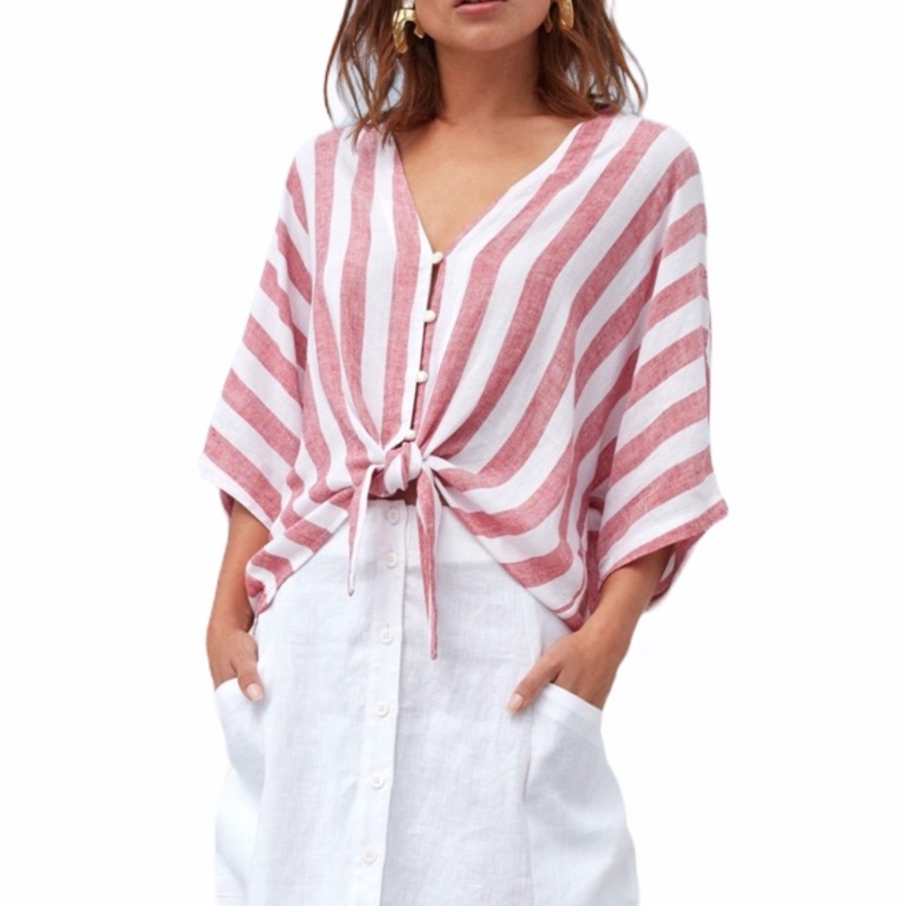 Rails Knotted Striped Top